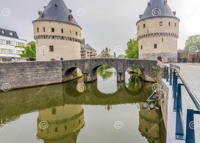 Broel towers Broel Towers and Bridge Over the River Lys in Kortrijk - Belgium ... photo