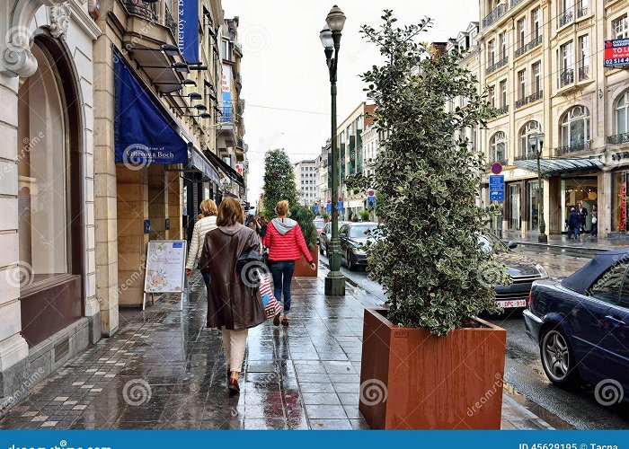 Avenue Louise People Walk during Rain on Avenue Louise in Brussels Editorial ... photo