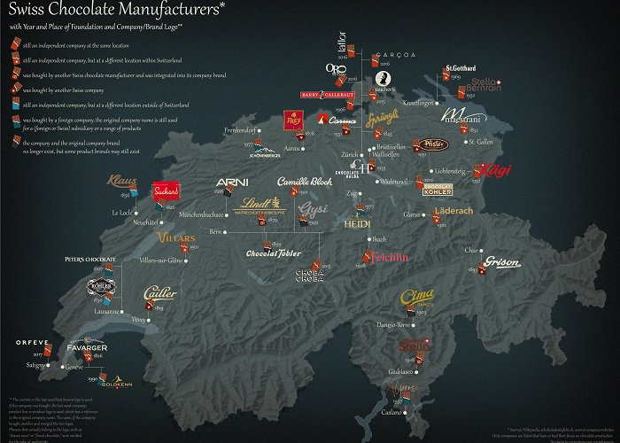 Alprose Chocolate Factory Map of Swiss Chocolate Manufaturers : r/Switzerland photo