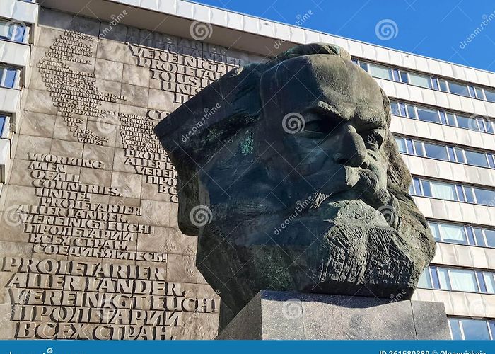 Karl Marx Monument Chemnitz, Germany 11-12-2022. Karl Marx Monument. Statue of German ... photo