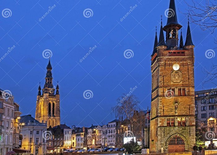 Belfry of Kortrijk The Belfry of Kortrijk by Night Belgium Stock Photo - Image of ... photo