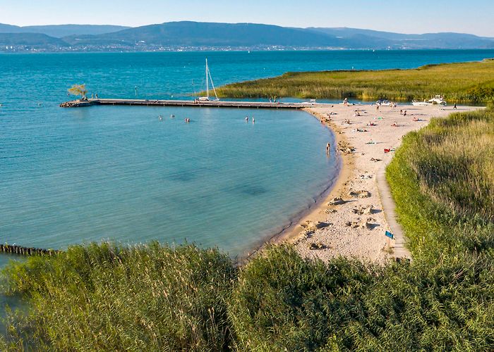 lac de neuchatel Sandy beaches on the southern shore of Lake Neuchâtel ... photo