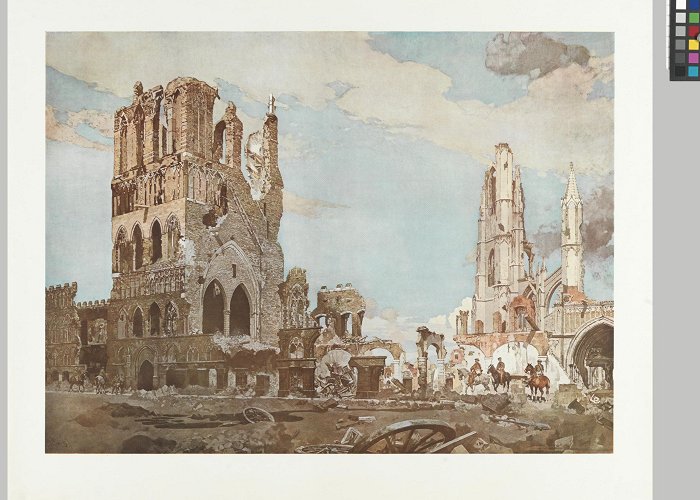 Ypres Cloth Hall print, The Cloth Hall, Ypres | Canadian War Museum photo