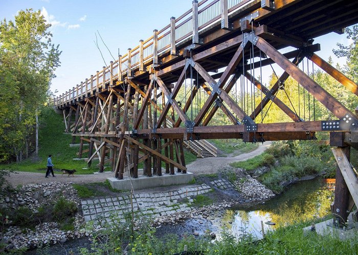 Mill Creek Ravine Mill Creek Ravine Bridge in Edmonton, Alberta, Canada, rebuilt ... photo