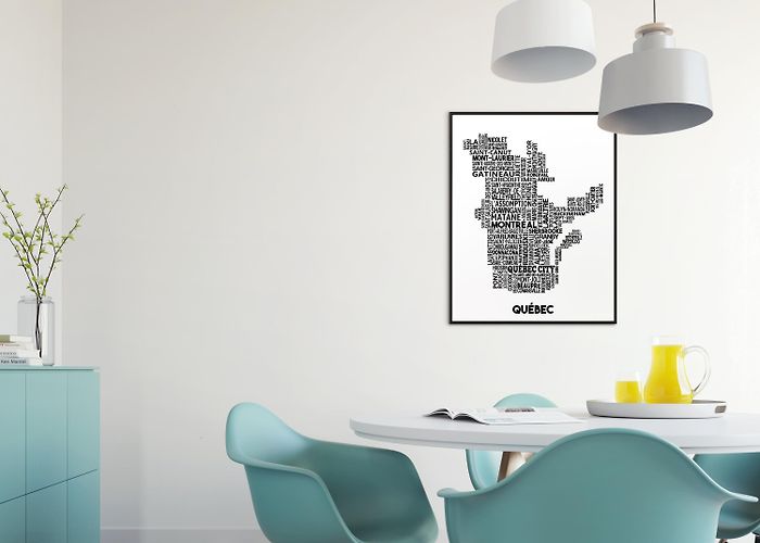 Laurier Quebec Quebec Cities Typography Map Print Handmade Quebec Map Quebec ... photo
