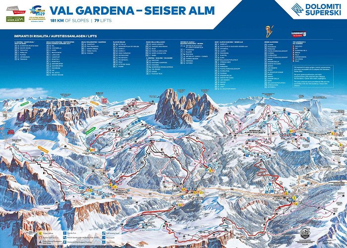 Gabia BERGFEX: Piste map Dolomites Val Gardena / Gröden - St. Ulrich ... photo