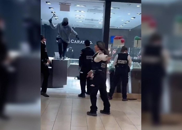 Bramalea City Centre Wild video shows hammer-wielding man taken out by security in mall ... photo