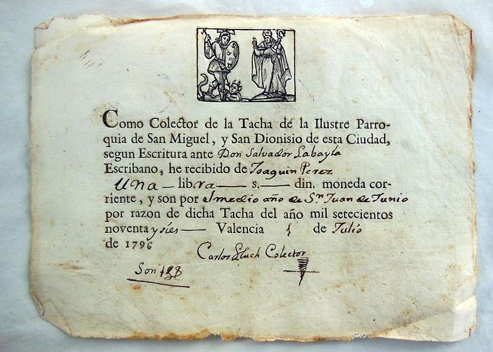 Parroquia de San Salvador Recibo - Receipt : TACHA DE LA ILUSTRE PARROQUIA DE S MIGUEL Y S ... photo