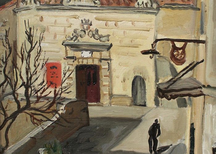 Musée Yves Brayer Yves Brayer, The Town Hall of Les Baux-De-Provence, 1946, Oil on ... photo