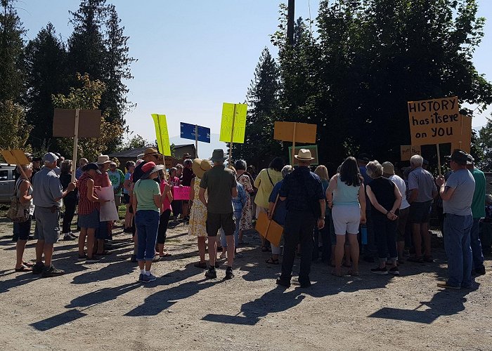 Creston Museum Protesters gather outside of Creston Museum in support of ... photo