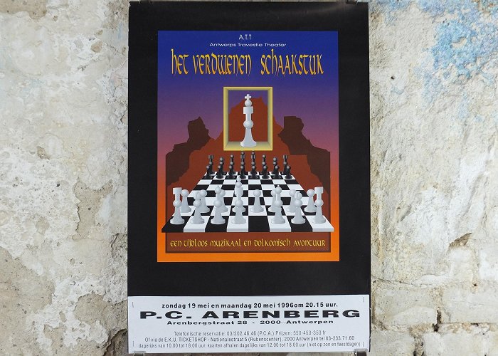 Parking Arenberg 1996 Chess Theatre Poster, the Missing Chess Piece or het ... photo