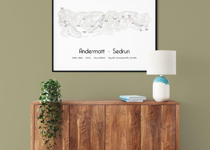 Val Val-Calmut Andermatt Sedrun Ski Arena Ski Piste Map Poster/print - Etsy photo