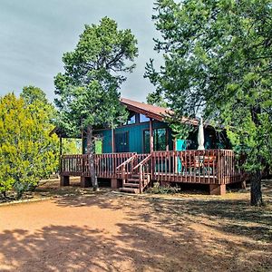 Modern Heber-Overgaard Cabin With Deck And Fire Pitヴィラ Exterior photo