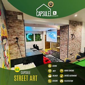 Capsule Street Art - Sauna- Jacuzzi - Playstation 5 - Billard - Netflix - Home Cinema - Terrasse ドゥエー Exterior photo