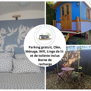 Montmerle-sur-Saone Roulotte Authentique 'Le Temps D Une Pause" En Face Du Beaujolais - Climatisation Et Borne Recharge Vehicule Electrique Bed & Breakfast Exterior photo